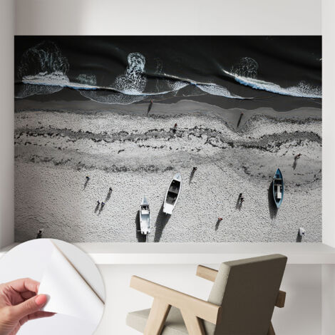 Selbstklebend Tapete - Wandgestaltung - Tapete Wohnzimmer - Flur Eingangsbereich Strandruhe 104x70 cm