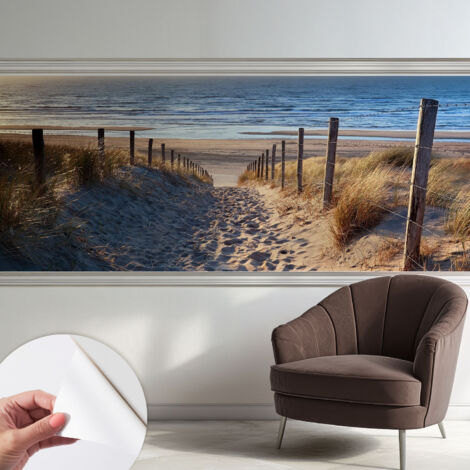 Selbstklebend Tapete - Wandgestaltung - Tapete Wohnzimmer - Flur Eingangsbereich Strandweg 250x104 cm