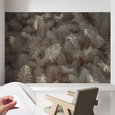 Selbstklebend Tapete - Wandgestaltung - Tapete Wohnzimmer - Flur Eingangsbereich Vereiste Zweige 104x70 cm