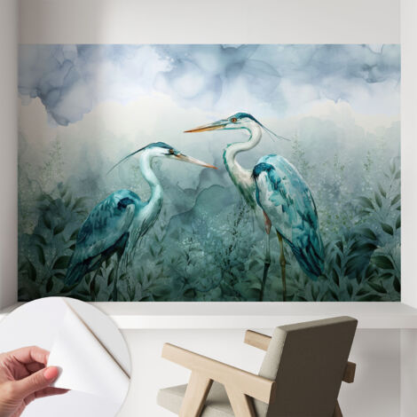 Selbstklebend Tapete - Wandgestaltung - Tapete Wohnzimmer - Flur Eingangsbereich Vögel in der Natur 104x70 cm
