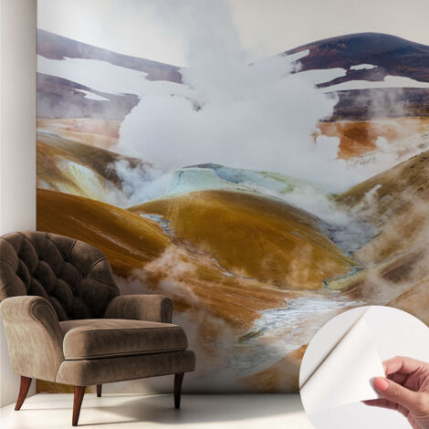 Selbstklebend Tapete - Wandgestaltung - Tapete Wohnzimmer - Flur Eingangsbereich Vulkanische Hügel 250x250 cm