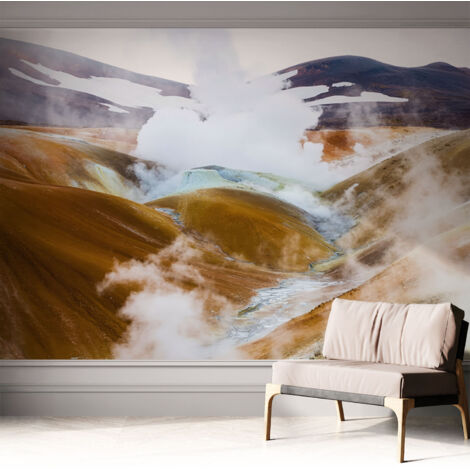 Selbstklebend Tapete - Wandgestaltung - Tapete Wohnzimmer - Flur Eingangsbereich Vulkanische Hügel 312x219 cm