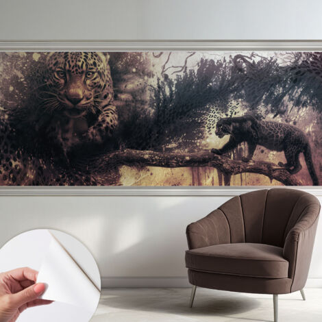 Selbstklebend Tapete - Wandgestaltung - Tapete Wohnzimmer - Flur Eingangsbereich Waldmotiv 250x104 cm