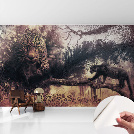 Selbstklebend Tapete - Wandgestaltung - Tapete Wohnzimmer - Flur Eingangsbereich Waldmotiv 416x254 cm