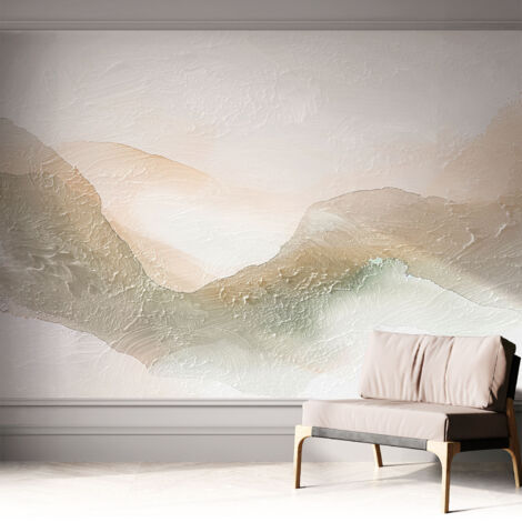 Selbstklebend Tapete - Wandgestaltung - Tapete Wohnzimmer - Flur Eingangsbereich Zarte Strähnen 312x219 cm