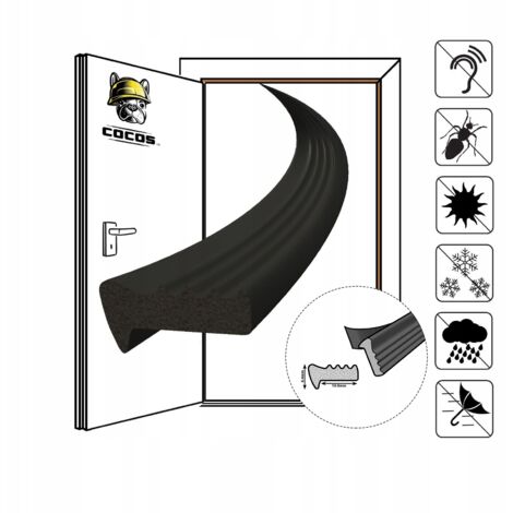 Selbstklebende Fensterdichtung E 13,5 x 6,4 mm SCHWARZ