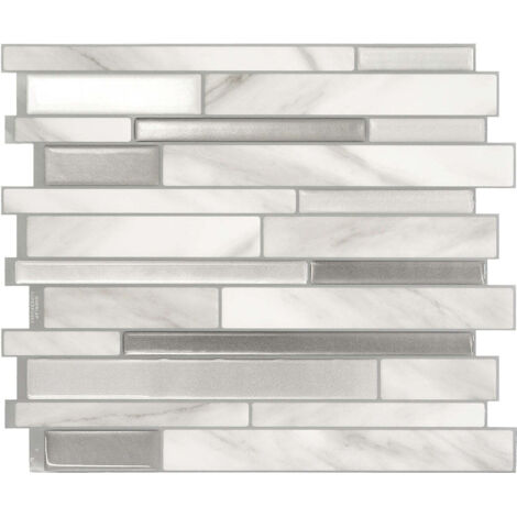 Selbstklebende Fliesen x4, 29,34x24,46cm- Smart Tiles Milano Carrera Klebefliesen 3D Fliesenaufkleber für Bad & Küche