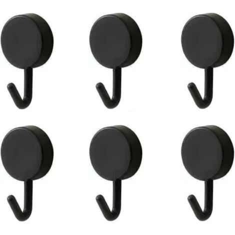 Selbstklebende Haken, hübsche dekorative Wandhaken, geeignet zum Aufhängen von Babytragegurten, Mützen, Handtüchern und Schlüsseln, 6er-Set, schwarz.