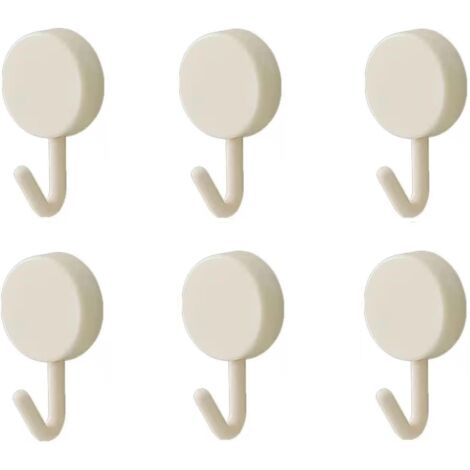 Selbstklebende Haken, hübsche dekorative Wandhaken zum Aufhängen von Hosenträgern, Hüten, Handtüchern und Schlüsseln, 6 Stück, weiß