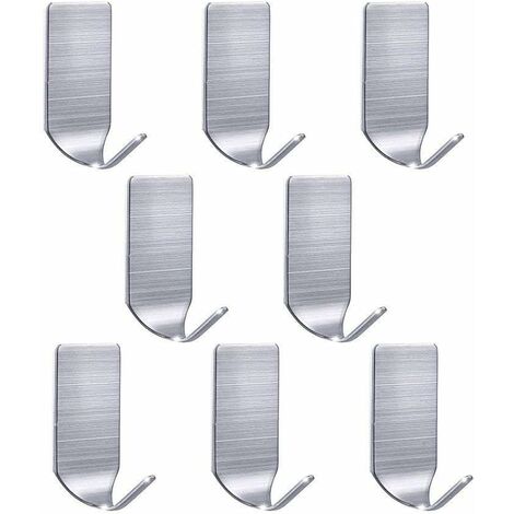 Selbstklebende Haken Selbstklebend Edelstahl Kleiderhaken Handtuchhaken Wandhaken,Bad und Küche Handtuchhalter Kleiderhaken,Wasserdicht ohne Bohren-8 Stück
