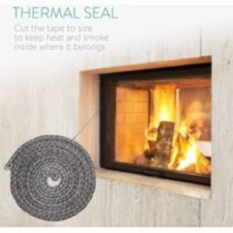 Selbstklebende Kamindichtung - 3m lange Glasfaserdichtung, hitzebeständig bis 500°C - 20mm breit und 3mm dick