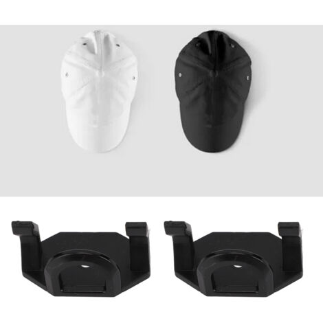 Selbstklebende Kappenhalter, 8 Stück, schwarzes ABS, Wandmontierter Baseballkappen-Organizer