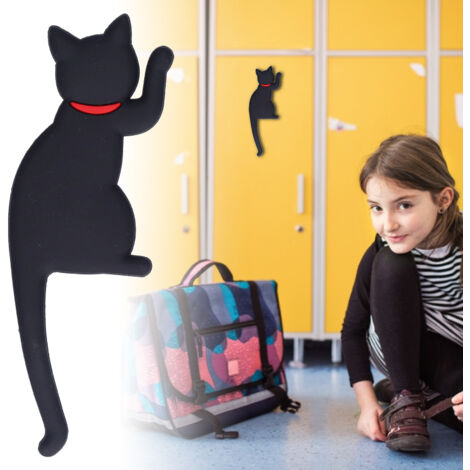 Selbstklebende, katzenförmige Kühlschrankmagnete mit Haken für Notizen und Fotos A06