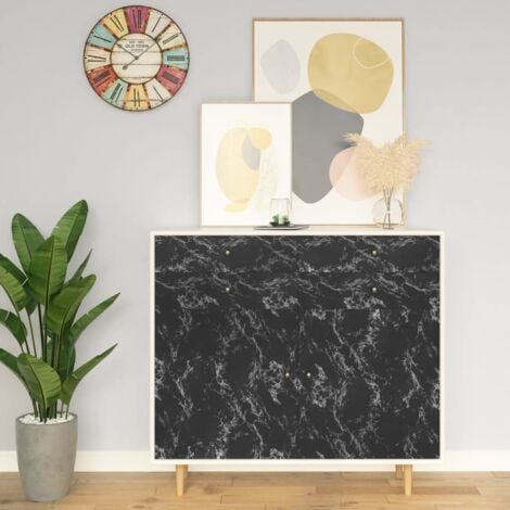 Klebefolie - Möbelfolie Schwarz glänzend - glossy 0,90 m x 2 m