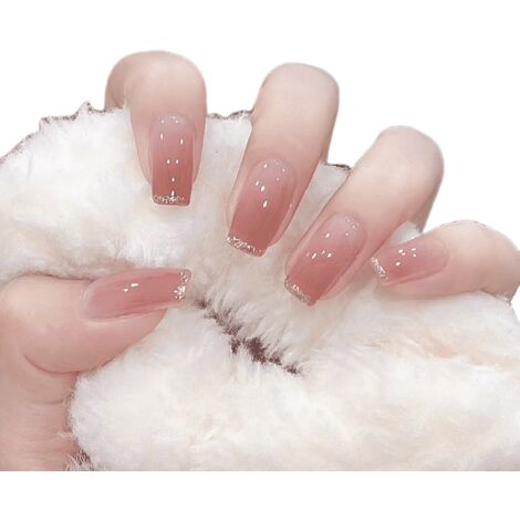 Selbstklebende Nagelsticker mit glitzerndem Randdesign, einfach a