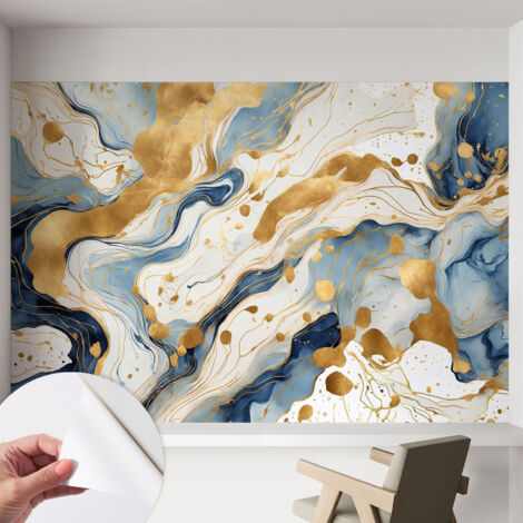 Selbstklebende Tapete modern Wohnzimmer - Wanddeko Schlafzimmer - Tapete mit Motiv Abstrakte Eleganz 152x104 cm