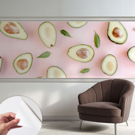 Selbstklebende Tapete modern Wohnzimmer - Wanddeko Schlafzimmer - Tapete mit Motiv Avocado-Komposition 250x104 cm