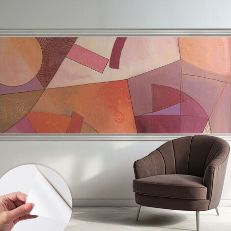 Selbstklebende Tapete modern Wohnzimmer - Wanddeko Schlafzimmer - Tapete mit Motiv Bunte Formen 250x104 cm