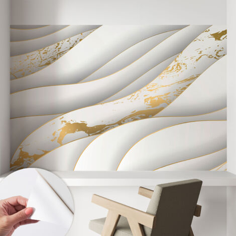 Selbstklebende Tapete modern Wohnzimmer - Wanddeko Schlafzimmer - Tapete mit Motiv Dynamische Muster 104x70 cm