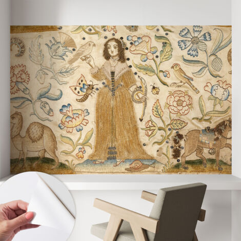Selbstklebende Tapete modern Wohnzimmer - Wanddeko Schlafzimmer - Tapete mit Motiv Farbenfrohe Natur 104x70 cm