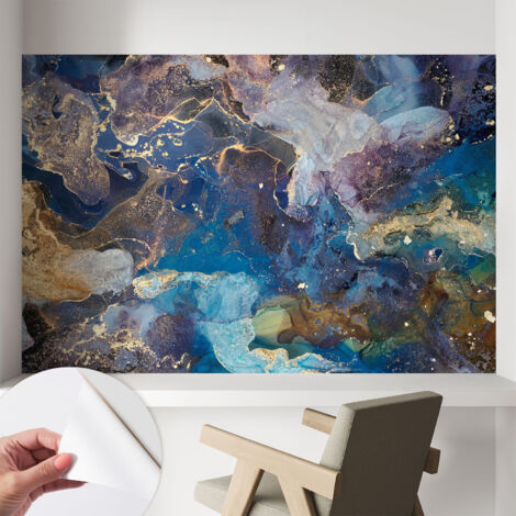 Selbstklebende Tapete modern Wohnzimmer - Wanddeko Schlafzimmer - Tapete mit Motiv Kosmisches Mosaik 104x70 cm