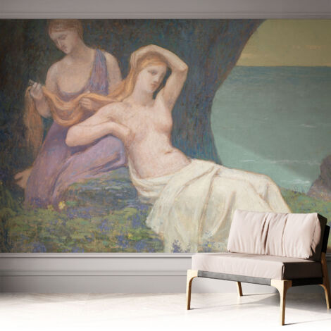 Selbstklebende Tapete modern Wohnzimmer - Wanddeko Schlafzimmer - Tapete mit Motiv Küstenlandschaft 312x219 cm
