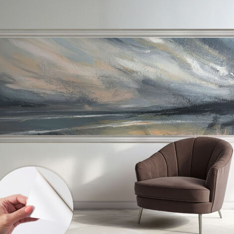 Selbstklebende Tapete modern Wohnzimmer - Wanddeko Schlafzimmer - Tapete mit Motiv Morgenstille 250x104 cm