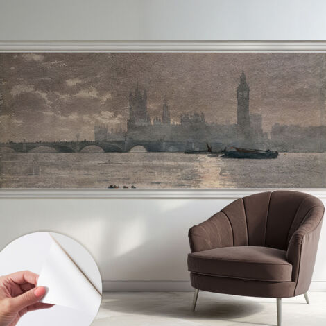 Selbstklebende Tapete modern Wohnzimmer - Wanddeko Schlafzimmer - Tapete mit Motiv Nachtpanorama 250x104 cm