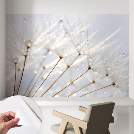 Selbstklebende Tapete modern Wohnzimmer - Wanddeko Schlafzimmer - Tapete mit Motiv Taubkraut 104x70 cm