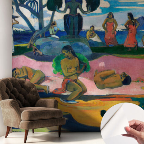 Selbstklebende Tapete modern Wohnzimmer - Wanddeko Schlafzimmer - Tapete mit Motiv Tropische Erholung 250x250 cm
