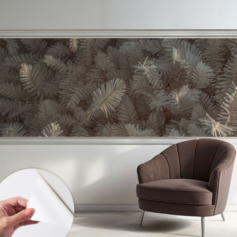Selbstklebende Tapete modern Wohnzimmer - Wanddeko Schlafzimmer - Tapete mit Motiv Vereiste Zweige 250x104 cm