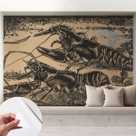 Selbstklebende Tapete modern Wohnzimmer - Wanddeko Schlafzimmer - Tapete mit Motiv Wasserläufer 208x146 cm