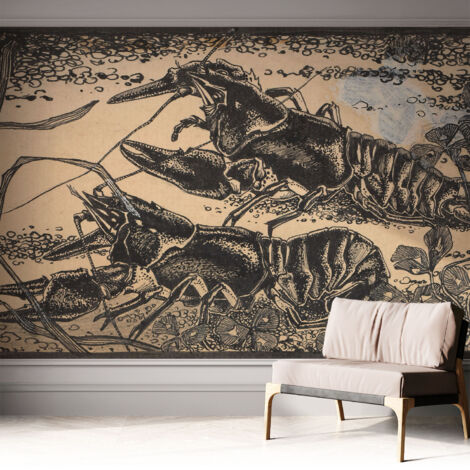 Selbstklebende Tapete modern Wohnzimmer - Wanddeko Schlafzimmer - Tapete mit Motiv Wasserläufer 312x219 cm