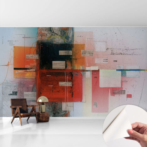 Selbstklebende Tapete - Wanddekoration Wohnzimmer - Tapete Schlafzimmer Abstrakte Komposition 416x254 cm