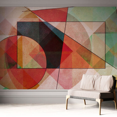 Selbstklebende Tapete - Wanddekoration Wohnzimmer - Tapete Schlafzimmer Geometrische Abstraktion 312x219 cm