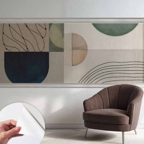 Selbstklebende Tapete - Wanddekoration Wohnzimmer - Tapete Schlafzimmer Geometrische Formen 250x104 cm