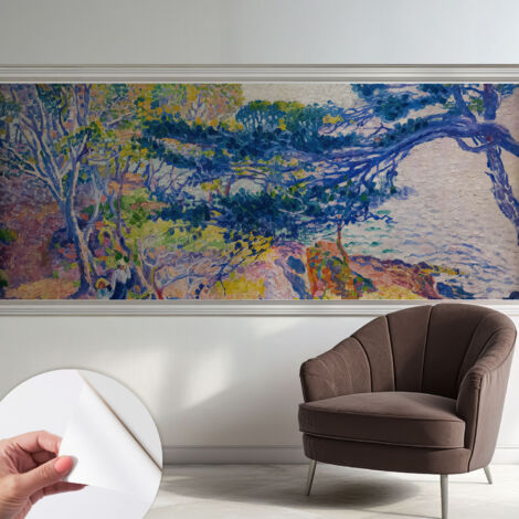 Selbstklebende Tapete - Wanddekoration Wohnzimmer - Tapete Schlafzimmer Impressionistische Landschaft 250x104 cm