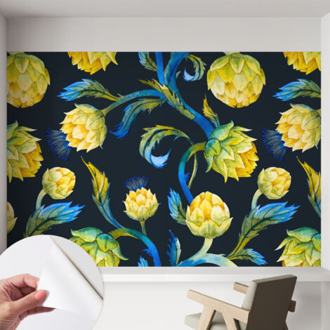 Selbstklebende Tapete - Wanddekoration Wohnzimmer - Tapete Schlafzimmer Pflanzlicher Virtuose 152x104 cm
