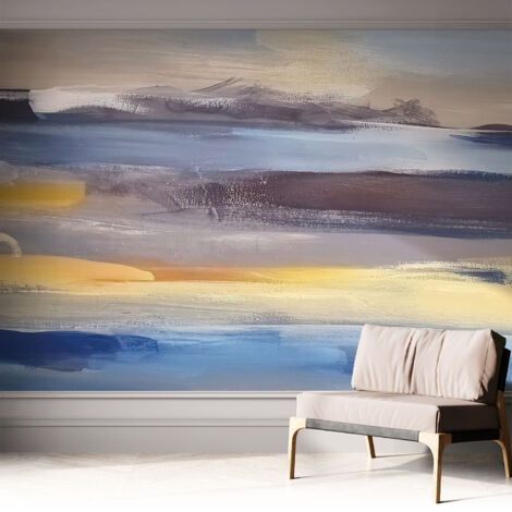 Selbstklebende Tapete - Wanddekoration Wohnzimmer - Tapete Schlafzimmer Ruhige Landschaft 312x219 cm