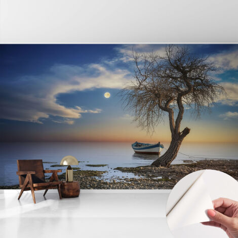 Selbstklebende Tapete - Wanddekoration Wohnzimmer - Tapete Schlafzimmer Ruhige Landschaft 416x254 cm