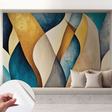 Selbstklebende Tapete - Wanddekoration Wohnzimmer - Tapete Schlafzimmer Wogende Abstraktion 208x146 cm
