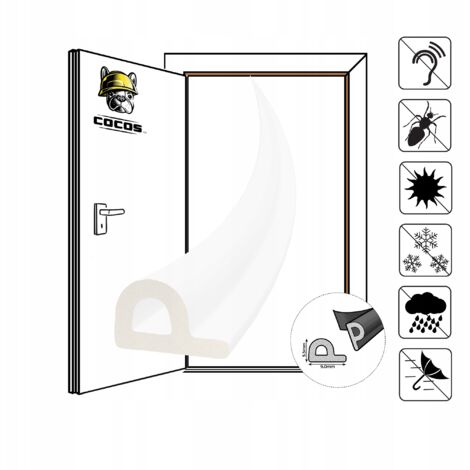 Selbstklebende Tür- und Fensterdichtung P 9 x 5,5 mm WEISS