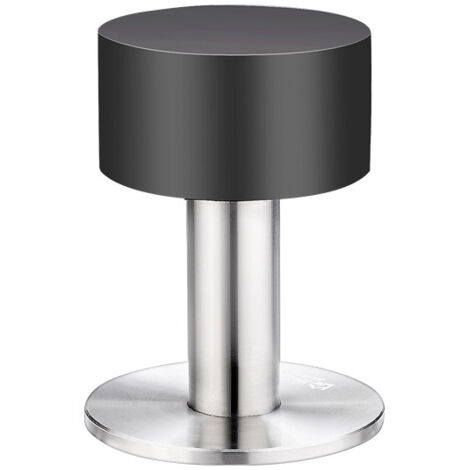 Selbstklebende Türstopper aus Edelstahl, Türstopper mit stoßfestem Gummi zur Wand- oder Bodenmontage mit doppelseitigem 3M-Klebeband (80 mm)