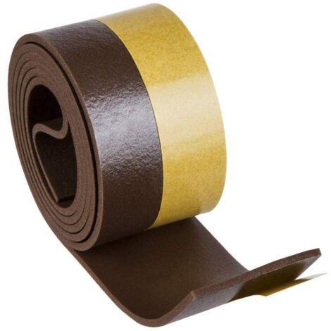 Selbstklebende Türstopper aus Weich-PVC, 38mm x 100cm, braun
