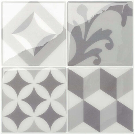 Selbstklebende Wandfliesen x4,  22,86x22,86cm - Smart Tiles Vintage Gallo Klebefliesen 3D Fliesenaufkleber für Bad & Küche