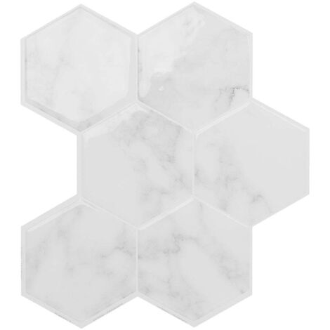 Selbstklebende Wandfliesen x4, 24,28x26,95cm - Smart Tiles Hexa Yule Klebefliesen 3D Fliesenaufkleber für Bad & Küche