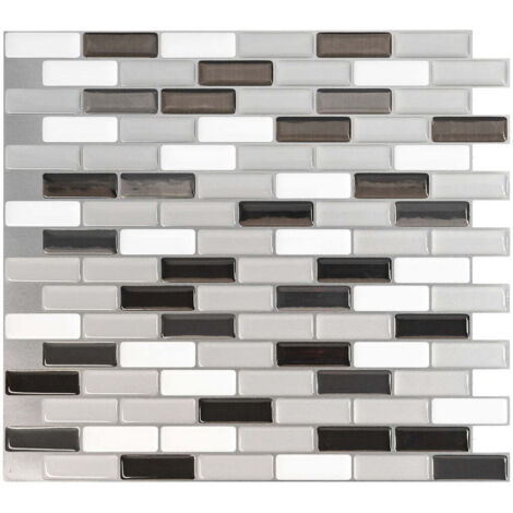 Selbstklebende Wandfliesen x4, 25,9x23,11cm - Smart Tiles Murano Metallik Klebefliesen 3D Fliesenaufkleber für Bad & Küche