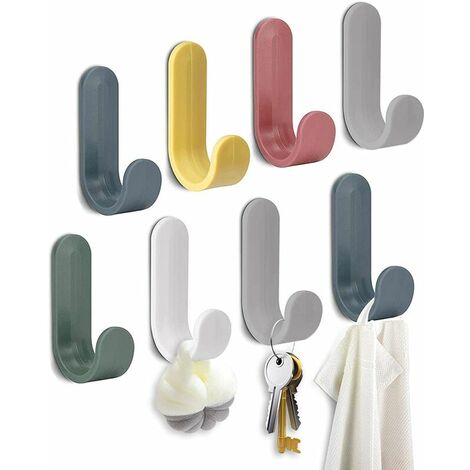 Selbstklebende Wandhaken, 24 Stück Bunte Haken Selbstklebend Wasserfest Haken Selbstklebend Handtuchhaken Kunststoff Garderobe Haken Wandhaken Selbstklebende für Bad