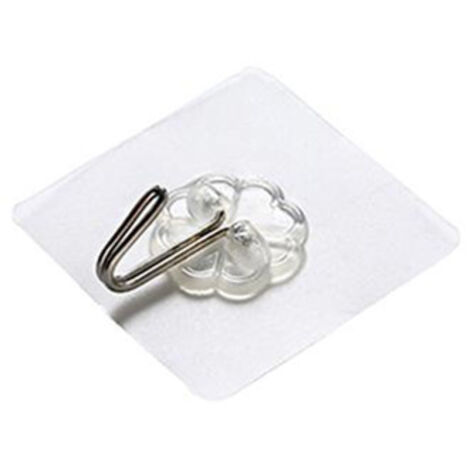 Selbstklebende Wandhaken, Kunststoff-Metall, 6 cm (2,36 Zoll), transparent, 6er-Pack