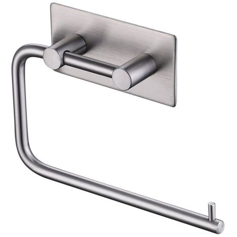 Selbstklebender, frei drehbarer Toilettenpapierhalter, Papierhandtuchrollenhalter aus gebürstetem Edelstahl 304, rostbeständige, gebürstete Oberfläche (silber).